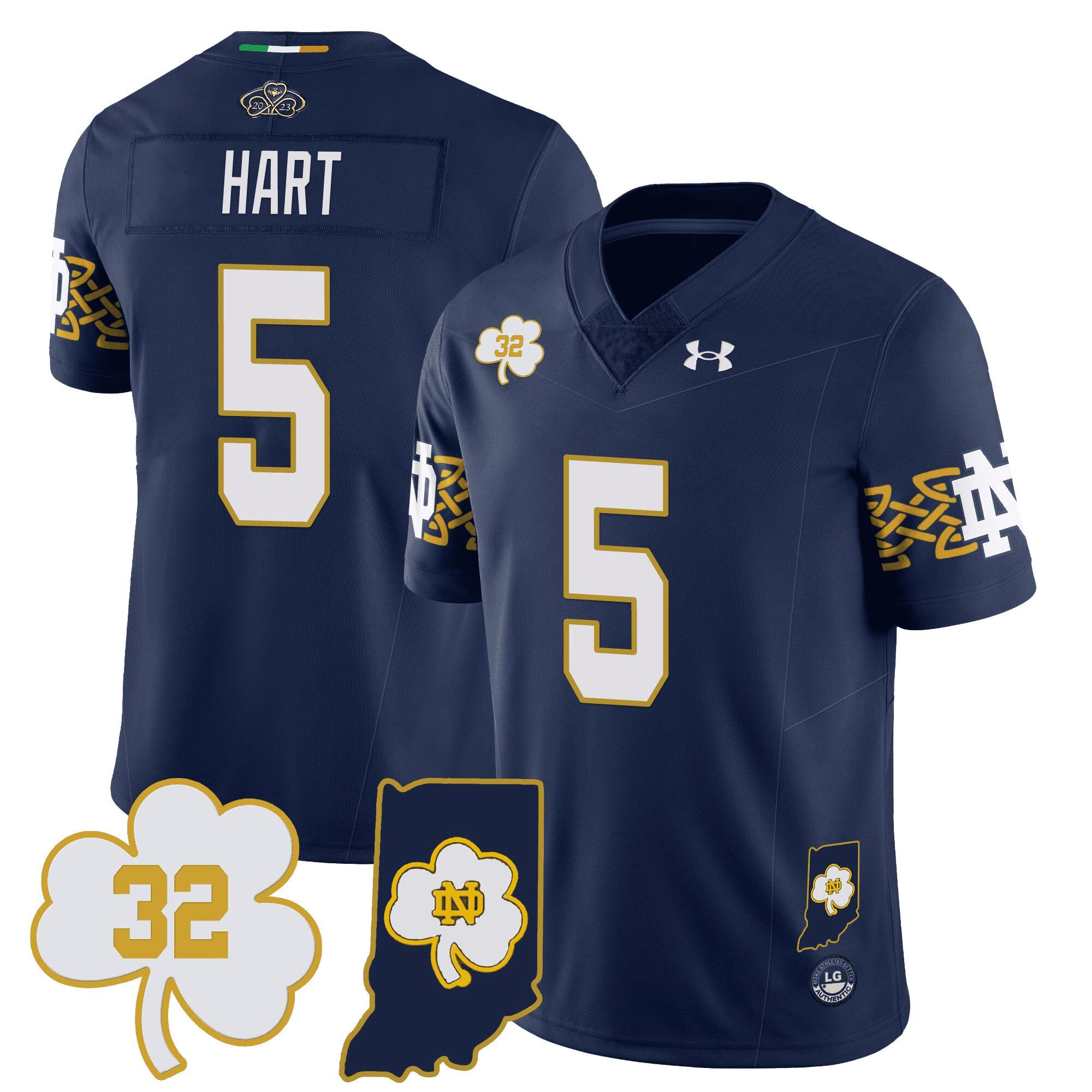 Men Notre Dame Fighting Irish #5 Hart Drak Blue 2024 Vapor Limited NCAA Jersey style 1->indianapolis colts->NFL Jersey